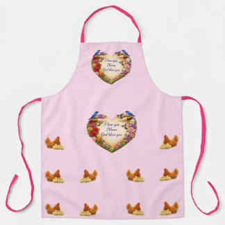 Pink Floral Faith-Inspired Kitchen Apron for Mum