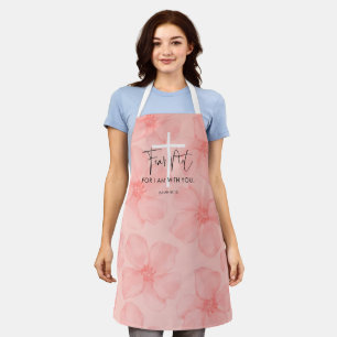 Pink Floral Fear Not Isaiah 41:10 Bible Verse Apron