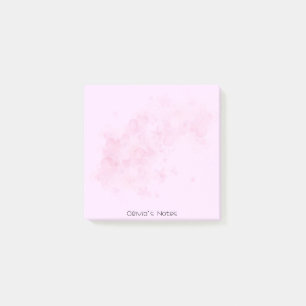 Pink Floral Flower gradient Personalized name Post-it Notes