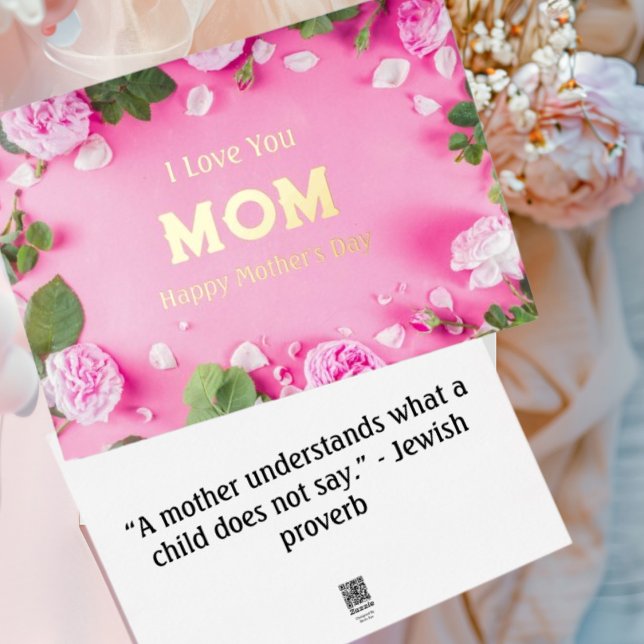 Pink Floral Foil Mother's Day Greeting Card (Creator Uploaded)