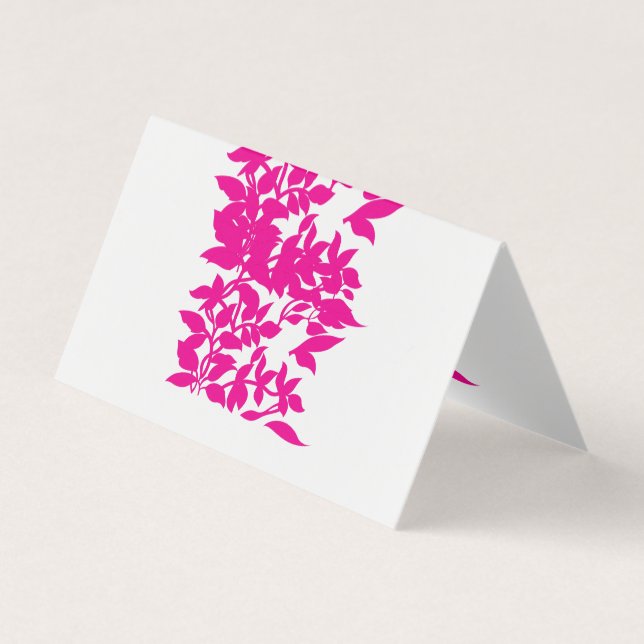 Pink Floral Folded Business Card | Bold Chic (Front)