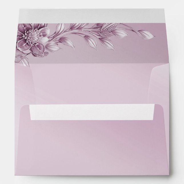 Pink Floral Foliage Envelope (Back (Bottom))