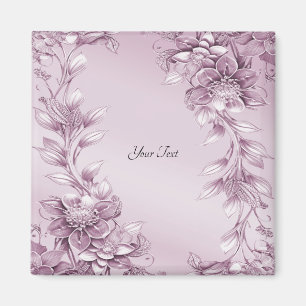 Pink Floral Foliage Magnet