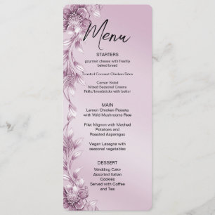 Pink Floral Foliage Menu