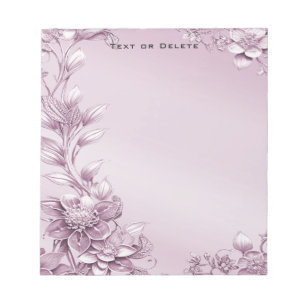 Pink Floral Foliage Notepad