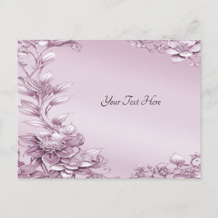 Pink Floral Foliage Postcard