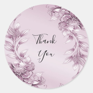 Pink Floral Foliage Sticker