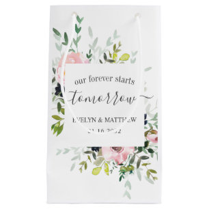 Pink Floral Forever Starts Tomorrow Rehearsal Small Gift Bag