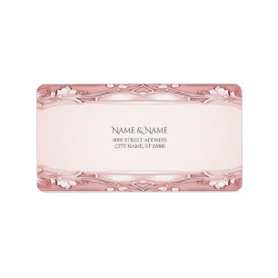 Pink Floral Frame Address Label