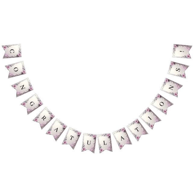 Pink Floral Frame Bunting Flag (All)