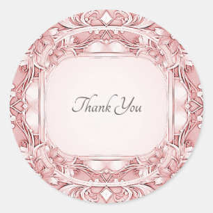 Pink Floral Frame Envelope Seal Sticker