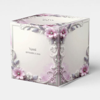 Pink Floral Frame Favor Box