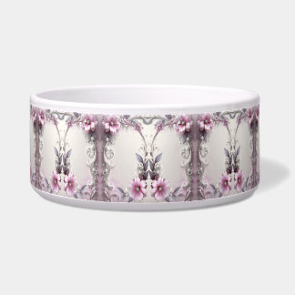 Pink Floral Frame Pet Bowl