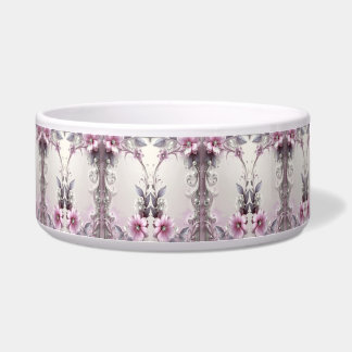 Pink Floral Frame Pet Bowl
