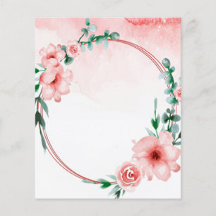 Pink floral frame scrapbook background paper