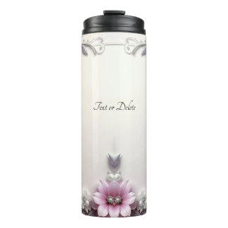 Pink Floral Frame Thermal Tumbler