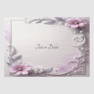 Pink Floral Frame Tissue Paper