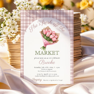Pink floral fresh off the market Bridal Shower Invitation