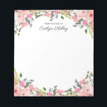 Pink Floral From the Desk of, Personalised Notepad<br><div class="desc">This beautiful notepad features watercolor flowers in shades of pink and your personalisation.  Use the template form to add your text.</div>