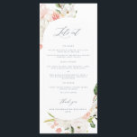 Pink Floral Garden 40th birthday Menu<br><div class="desc">This pink and white floral 40th birthday menu card is perfect for a pretty garden or pink birthday celebration. This design measures 4 x 9 inches and is perfect for fortieth birthday ceremony menus for the table. Shop the collection: https://www.zazzle.com/collections/pink_white_floral_garden-119280459694842779?rf=238296117664346256</div>