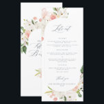 Pink Floral Garden 50th birthday Menu<br><div class="desc">This pink and white floral 50th birthday menu card is perfect for a pretty garden or pink birthday celebration. This design measures 4 x 9 inches and is perfect for fiftieth birthday ceremony menus for the table. Shop the collection: https://www.zazzle.com/collections/pink_white_floral_garden-119280459694842779?rf=238296117664346256</div>
