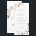 Pink Floral Garden 50th birthday Menu<br><div class="desc">This pink and white floral 50th birthday menu card is perfect for a pretty garden or pink birthday celebration. This design measures 4 x 9 inches and is perfect for fiftieth birthday ceremony menus for the table. Shop the collection: https://www.zazzle.com/collections/pink_white_floral_garden-119280459694842779?rf=238296117664346256</div>