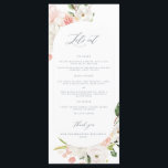 Pink Floral Garden 60th birthday Menu<br><div class="desc">This pink and white floral 60th birthday menu card is perfect for a pretty garden or pink birthday celebration. This design measures 4 x 9 inches and is perfect for sixtieth birthday ceremony menus for the table. Shop the collection: https://www.zazzle.com/collections/pink_white_floral_garden-119280459694842779?rf=238296117664346256</div>