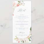 Pink Floral Garden 60th birthday Menu<br><div class="desc">This pink and white floral 60th birthday menu card is perfect for a pretty garden or pink birthday celebration. This design measures 4 x 9 inches and is perfect for sixtieth birthday ceremony menus for the table. Shop the collection: https://www.zazzle.com/collections/pink_white_floral_garden-119280459694842779?rf=238296117664346256</div>