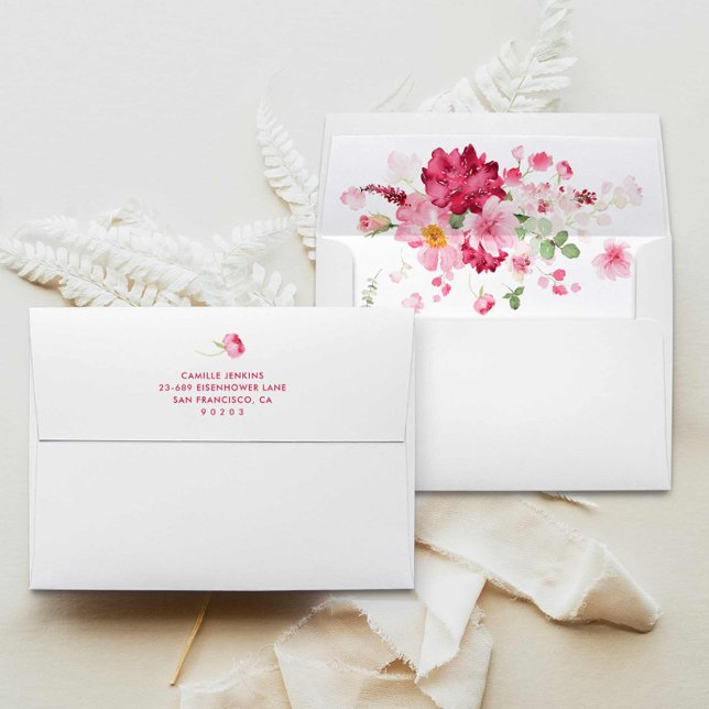 Pink Floral Garden Bridal Shower Envelope (Creator Uploaded)