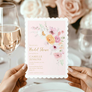 Pink Floral Garden Bridal Shower Invitation
