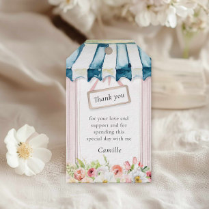 Pink Floral Garden Bridal Shower Thank you Favour Gift Tags
