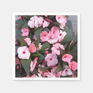 Pink Floral Garden Cloth Napkins Elegant Botanic