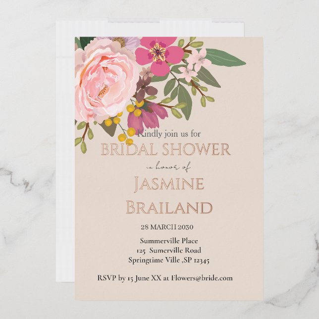 Pink Floral Garden Spring  Bridal Shower  (Envelope)