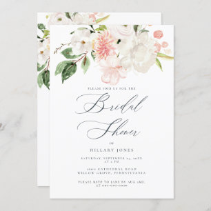 Pink Floral Garden Spring Bridal Shower Invitation