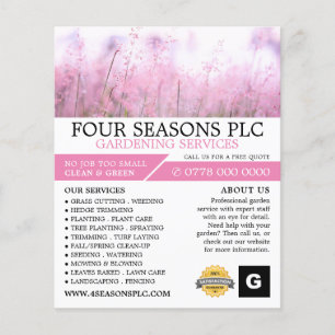 Pink Floral, Gardening Service, Horticulturist Flyer