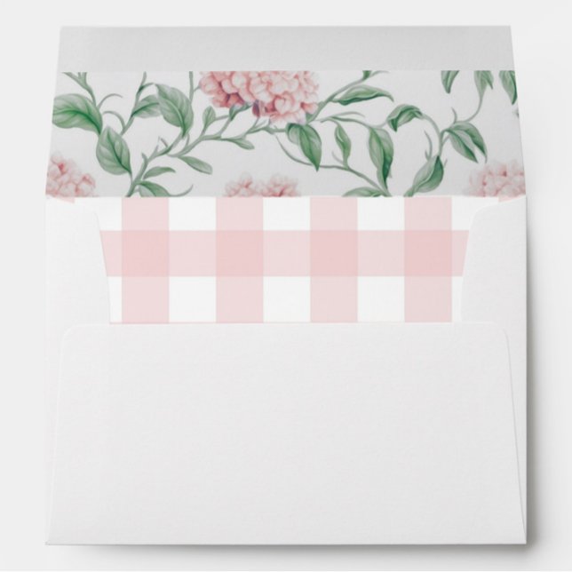 Pink Floral Gingham Lined Envelope (Creator Uploaded)