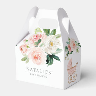 Pink Floral Girl Baby Shower Favour Box
