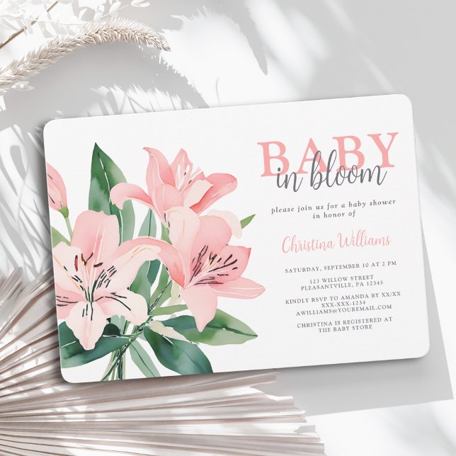 Pink Floral Girl Baby Shower Invitation (Creator Uploaded)