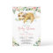 Pink Floral Girl Cute Sloth Baby Shower Invitation