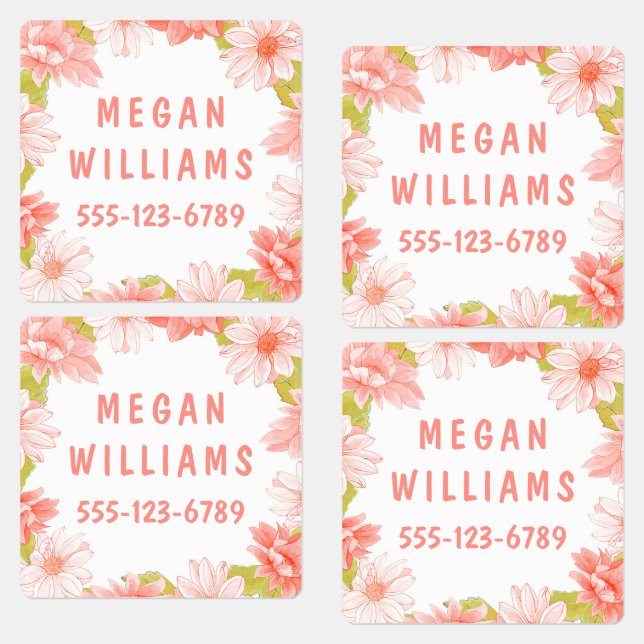 Pink Floral Girly Personalised Name Clothing (Group)