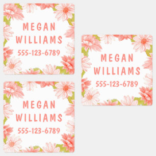 Pink Floral Girly Personalised Name Clothing