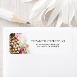 Pink Floral Gold Pineapple Beach Wedding