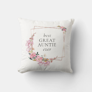 Pink Floral Gold Wreath Personalised  Cushion