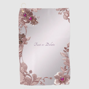 Pink Floral Golf Towel