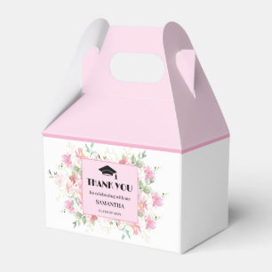 Pink Floral Graduation Favour Box