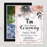 Pink Floral Graduation LPN Nurse Pinning Ceremony