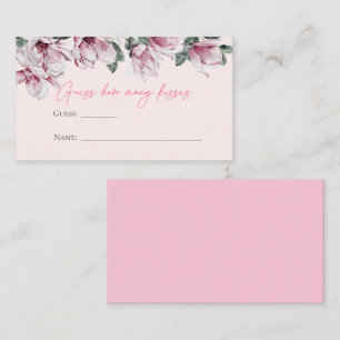 Pink Floral   Guess How Many Kisses Enclosure Card