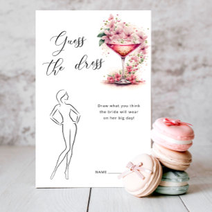 Pink Floral Guess the Dress Bridal Shower Game