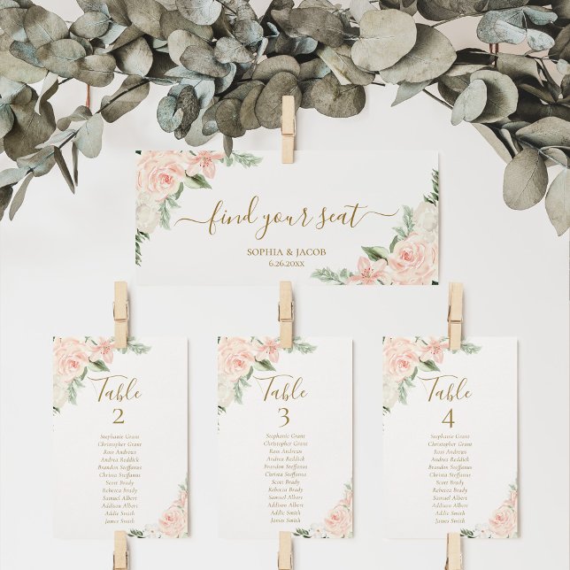 Pink Floral Hanging Seating Chart Welcome Header (Creator Uploaded)