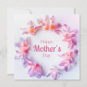 Pink Floral Happy Mother’s Day Elegant Watercolor Announcement